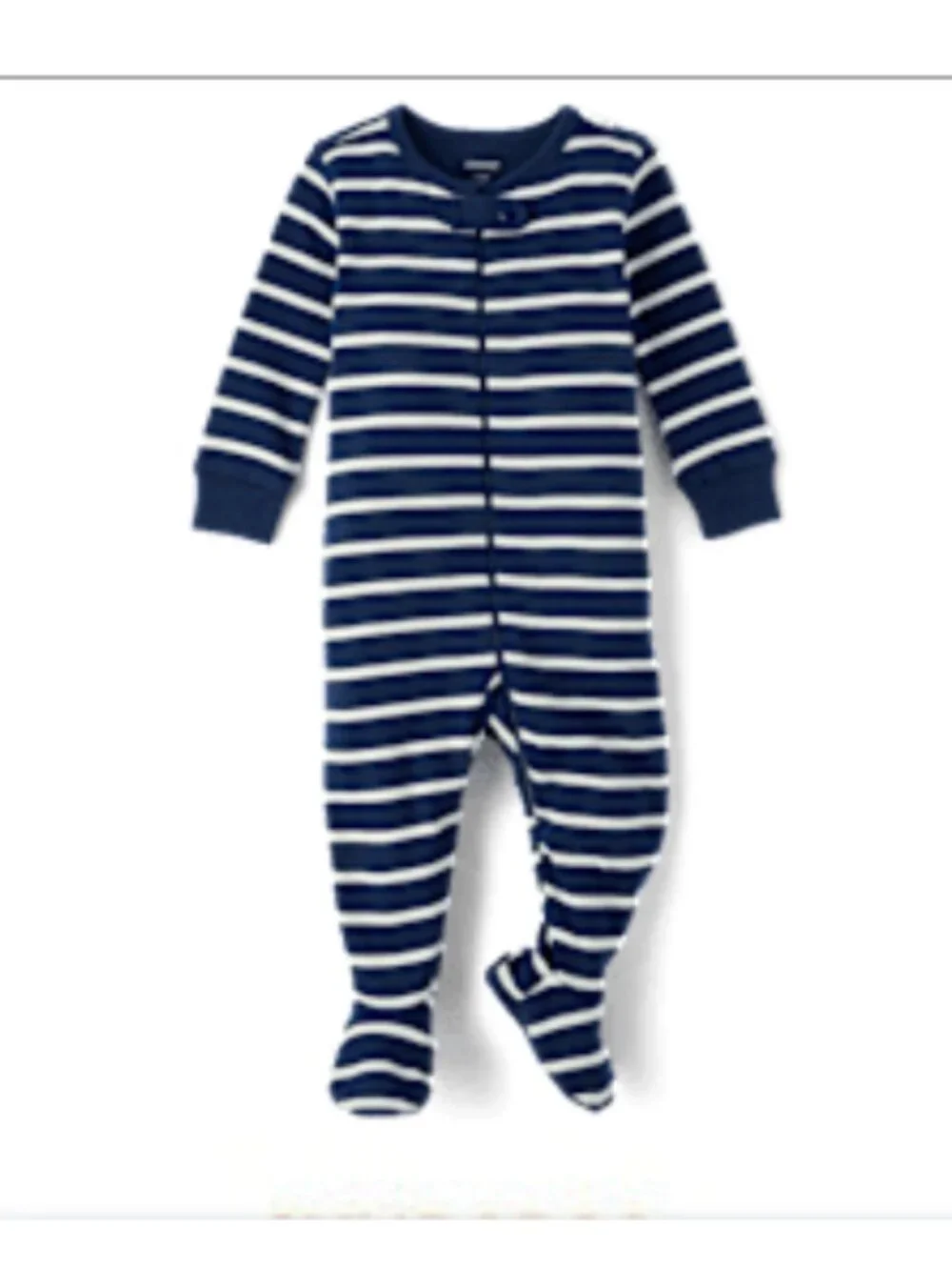 NWT Gymboree Organic Cotton Footed Zip Pajamas Blue Stripe 3-6M
